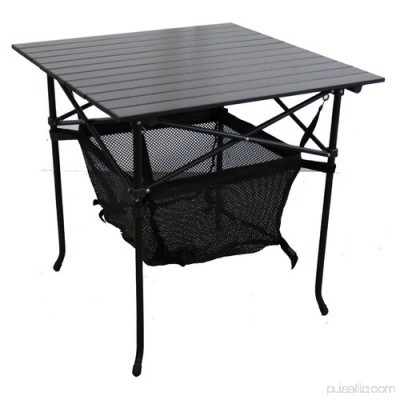 27.25 Aluminum Roll Slate Graphite Grey Adult Table with Storage 556310308
